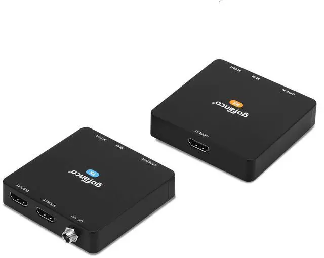 Main image of gofanco Compact 4K HDMI Extender Balun Over CAT6 Ethernet Cable  Loopout on TX, Up to 230ft at 4K @60Hz YUV 4:4:4, HDR, 18Gbps, HDCP 2.2, Bi-Directional IR, PoC, 4K to 1080p Downscale (HD20Ext)