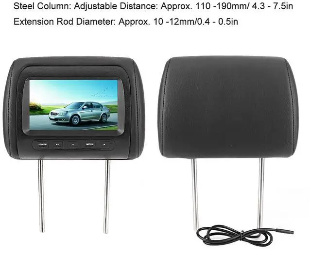 Alt view image 3 of 4 - car tv for Back seat, 2pcs 7 in Control Headrest LCD Video Monitor MP5 Display Black DVD Player for Car,Car Tvs for Back for Seat 2 Set,Car Tv Headrest Monitor,Tv
