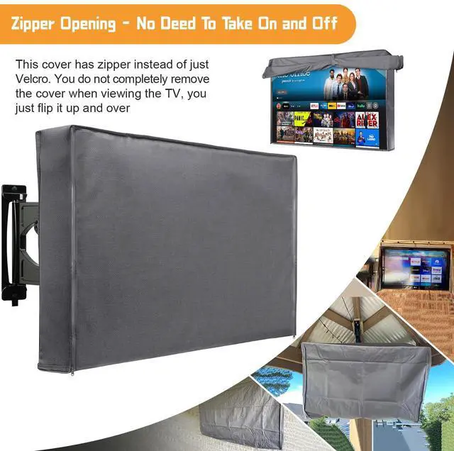 Alt view image 2 of 5 - Outdoor TV Cover 48 to 50 Inch, Weatherproof Waterproof Outside TVs Covers Heavy Duty 600D Oxford Covers Outdoor Screen Protectors Shield with Zippers for Flat Screen