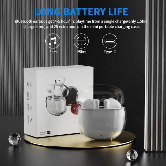 Alt view image 2 of 5 - ACAGET Wireless Earbuds for Samsung Galaxy S24 FE S25 S23 Ultra S22, Sports Earphones Touch Control Bluetooth Headphones with Over Ear Earhooks Built-in Mic Headset for iPhone 16 Pro Max 15 Plus 14 13