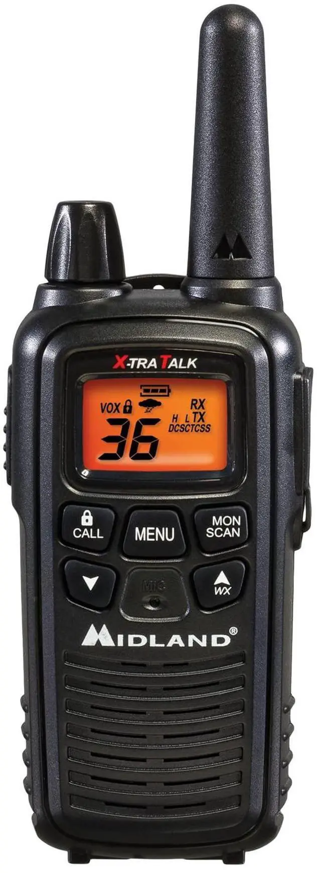 Alt view image 2 of 5 - Midland LXT600BBX4 FRS Business Walkie Talkies - Long Range 36-Channel Two-Way Radios with Headsets and Charging Base, NOAA Weather Alerts (8-Pack, Black)