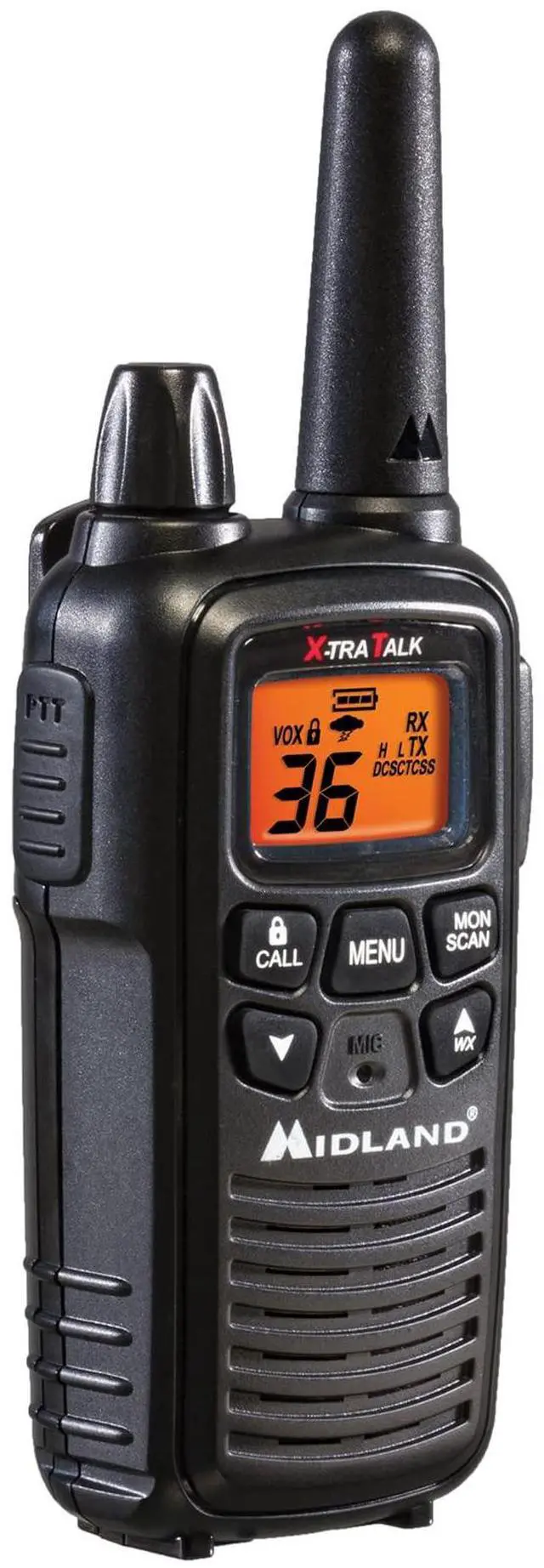 Alt view image 5 of 5 - Midland LXT600BBX4 FRS Business Walkie Talkies - Long Range 36-Channel Two-Way Radios with Headsets and Charging Base, NOAA Weather Alerts (8-Pack, Black)