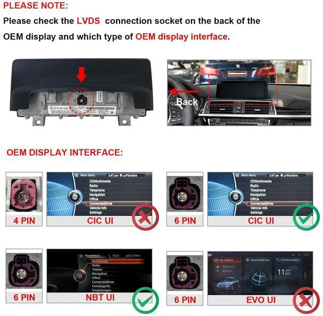 Alt view image 5 of 5 - PEMP 10.25" Linux Head Unit for BMW 3 Series F30 F20 NBT CIC Wireless and Wired CarPlay Android Auto Screen Calls Using The OEM Bluetooth with a Pry Tool 2012-2017