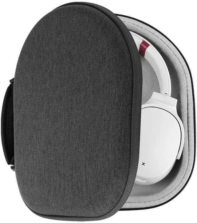 Main image of Geekria Shield Headphones Case for Lay Flat Over-Ear Headphones, Replacement Hard Shell Travel Carrying Bag with Cable Storage, Compatible with Steelseries, B&W, Skullcandy Headsets (Grey)