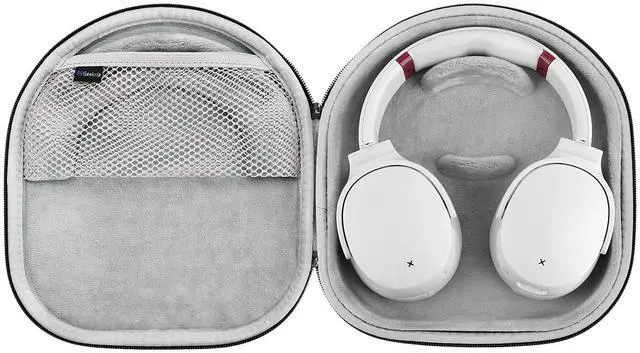 Alt view image 3 of 5 - Geekria Shield Headphones Case for Lay Flat Over-Ear Headphones, Replacement Hard Shell Travel Carrying Bag with Cable Storage, Compatible with Steelseries, B&W, Skullcandy Headsets (Grey)