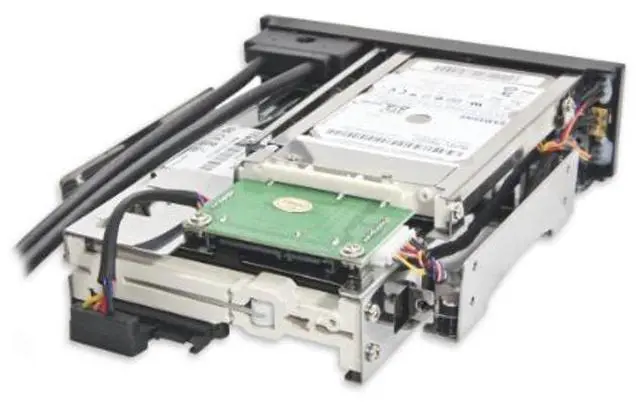 Alt view image 2 of 5 - Syba SY-MRA55006 5.25" Bay Tray Less Mobile Rack for 3.5" and 2.5" Sata III HDD with Extra 2 Port USB 3.0, Black/White