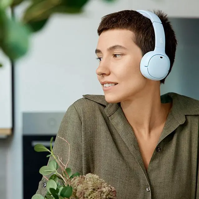 Alt view image 2 of 5 - Edifier WH500 Wireless On-Ear Headphones  Bluetooth V5.2 Lightweight and Foldable Headset with 40-Hours Music Playtime  Personalize EQ -Fast Charging - Blue