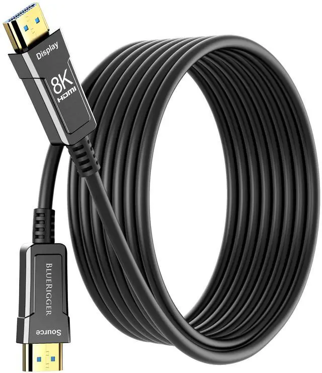 Main image of BlueRigger 8K Fiber Optic HDMI Cable 100FT (48Gbps, in-Wall CL3 Rated, 8K 60Hz, 4K 144Hz, HDCP 2.3, HDR10+) Ultra High Speed Long HDMI AOC 2.1 Cable - for Gaming, VR, HDTV, Monitor, PC
