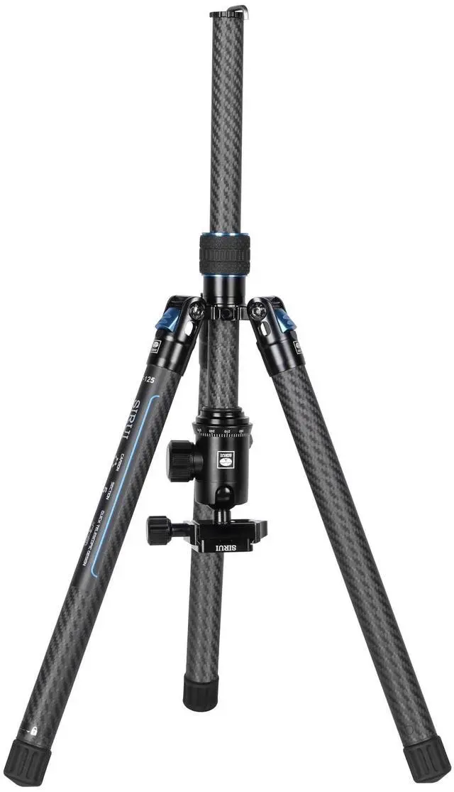 Alt view image 4 of 5 - SIRUI Carbon Fiber Travel Tripod with E-10 360° Ball Head, 59.8 Compact Camera Tripod AT-125, Quick Release Reverse Folding Legs, Reversible Center Column, Max Load 17lbs - Traveler X-II