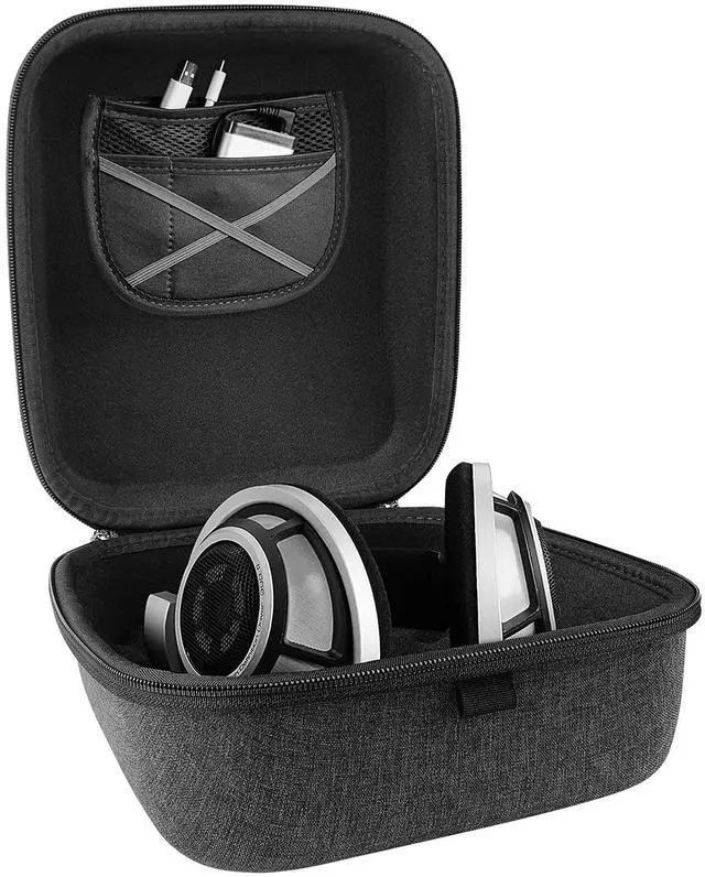 Alt view image 3 of 5 - Geekria Shield Case for Large-Sized Over-Ear Headphones, Replacement Protective Hard Shell Travel Carrying Bag with Cable Storage, Compatible with Sennheiser HD820, HD800, Pulse Elite (Dark Grey)