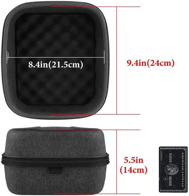 Alt view image 4 of 5 - Geekria Shield Case for Large-Sized Over-Ear Headphones, Replacement Protective Hard Shell Travel Carrying Bag with Cable Storage, Compatible with Sennheiser HD820, HD800, Pulse Elite (Dark Grey)