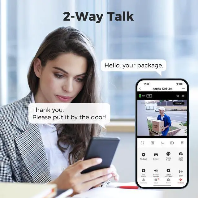 Alt view image 4 of 5 - ARPHA 2pcs Security Camera Wireless Outdoor with HomeBase, Battery Powered Camera IP66, Cloud Storage, Motion Detection 1080P Night Vision (Not Compatible with K03-A)