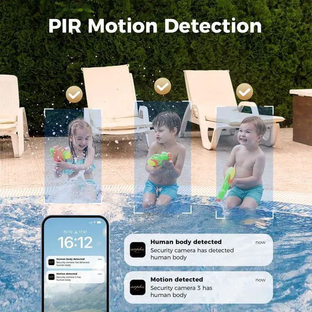 Alt view image 3 of 5 - ARPHA 2pcs Security Camera Wireless Outdoor with HomeBase, Battery Powered Camera IP66, Cloud Storage, Motion Detection 1080P Night Vision (Not Compatible with K03-A)