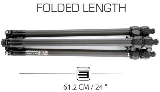 Alt view image 4 of 5 - 3 Legged Thing Pro Range 2.0 Winston 2.0 Kit Carbon Fibre Tripod System - Adjustable Camera Tripod with 3 Counterfold Detachable Legs for Monopod Conversion - Darkness (Matte Black) (WINSTONKIT2DARK)