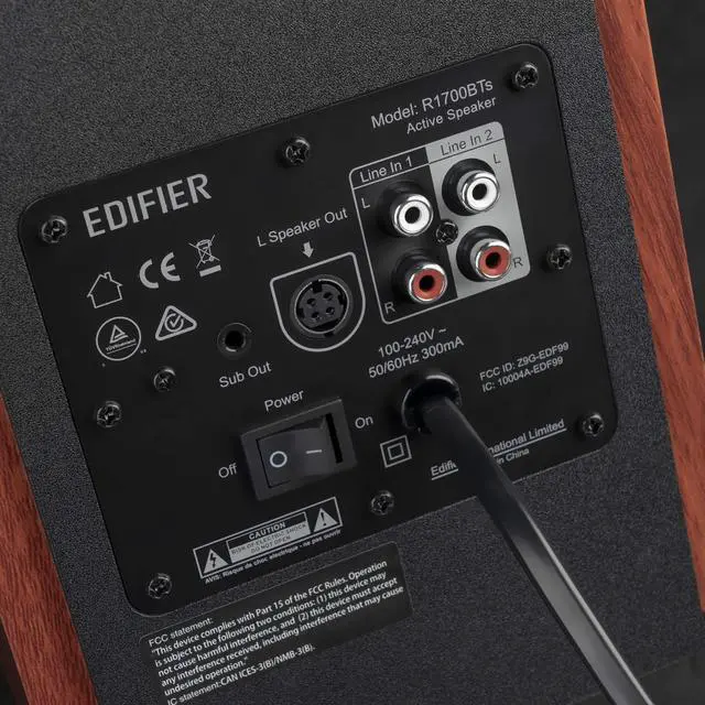 Alt view image 4 of 5 - Edifier R1700BTs Active Bluetooth Bookshelf Speakers - 2.0 Wireless Near Field Studio Monitor Speaker - 66w RMS with Subwoofer Line Out