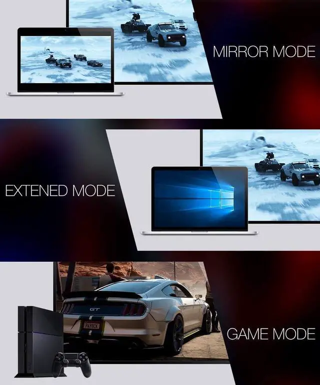 Alt view image 4 of 5 - 4K Long HDMI Cable 2 Pack 25 ft, JSAUX 18Gbps High Speed HDMI 2.0 Braided Cord, 4K 60Hz HDR, 2K 1440P 144Hz, 1080p, HDCP 2.2, 3D, ARC, Ethernet Compatible with Monitor Smart TV PC PS5 PS4 Blu-ray -Red