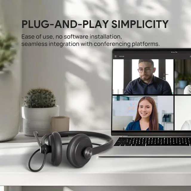 Alt view image 4 of 5 - Yealink UH34 USB Headset with Mic,Stereo Wired Headphones with Noise Cancelling Microphone,Teams Certified,Professional Work Headphones for VoIP Phone PC Computer Call Center Office