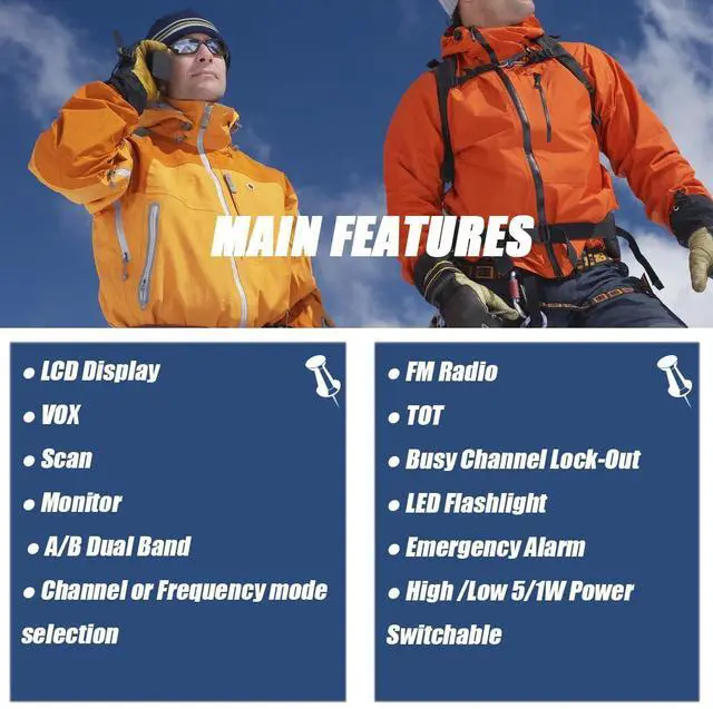 Alt view image 2 of 5 - BAOFENG UV-5R 5W 3800mAh Dual Band Amateur Portable Two-Way Radio Long Range Walkie Talkie (1800mAh Bat&USB Cable)