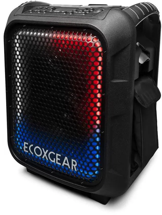 Main image of ECOXGEAR: EcoBoulder Ultra  121dB Loud Rugged Bluetooth 5.1 Speaker, IP67 Waterproof, Drop and dustproof with Party Lights, 50+ Hours runtime, it Even Floats  Black