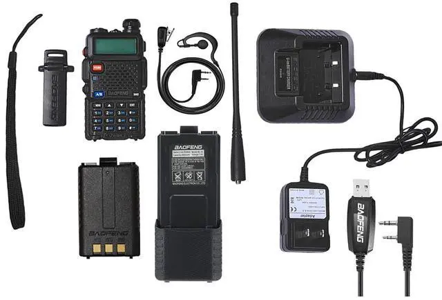 Alt view image 5 of 5 - BAOFENG UV-5R 5W 3800mAh Dual Band Amateur Portable Two-Way Radio Long Range Walkie Talkie (1800mAh Bat&USB Cable)