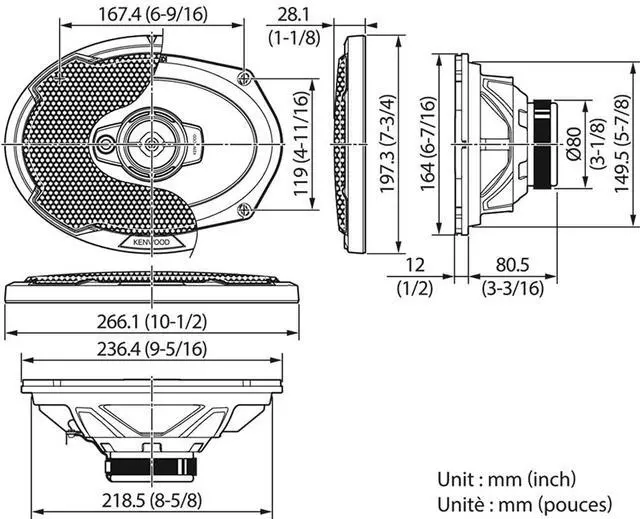 Alt view image 2 of 4 - Kenwood Kfc-PS6976-6 X 9 3-Way Speakers 550W