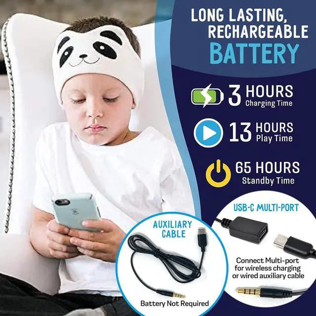 Alt view image 2 of 5 - Toddler Headphones Wireless, Kids Bluetooth Earphones, Safe Volume - Wired School Headphones for Kids with 3.5 MM Jack and Travel Bag - Toddler Airplane Accessories for Boys & Girls - Fox