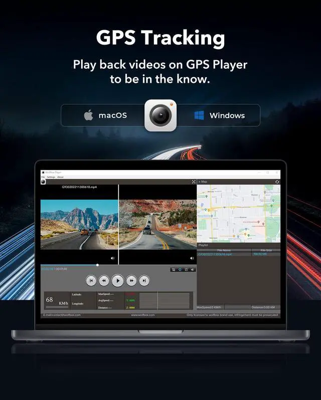 Alt view image 5 of 5 - WOLFBOX G930 10'' Rear View Mirror Camera with 5.8GHz WiFi, 4K Dash Cam Front and Rear with WDR, Touch Screen Rearview Mirror Backup Camera, Parking Monitor, Reverse Assist, Includes 64GB Card & GPS