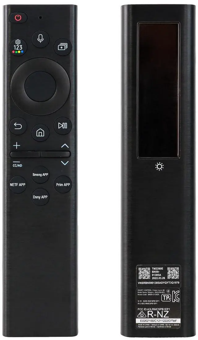 Main image of BN59-01385A Solar Power Voice Remote Control for Samsung Smart TVs, RMCSPB1EP1 Remote Compatible with Samsung 2021 Neo QLED, The Frame and Crystal UHD Series 4k 8K Ultra HD TV