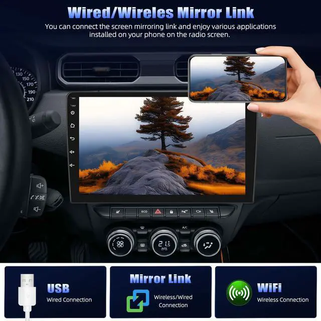Main image of Android 13 Car Radio 10 Inch Touch Screen GPS Sat Navi Stereo Player AMprime 2 Din Bluetooth WiFi FM Receiver Mobile Phone Mirror Link Dual USB + Backup Camera
