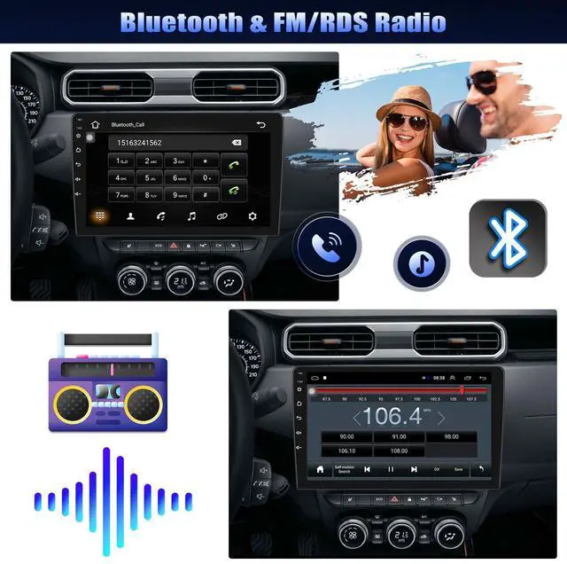 Alt view image 2 of 4 - Android 13 Car Radio 10 Inch Touch Screen GPS Sat Navi Stereo Player AMprime 2 Din Bluetooth WiFi FM Receiver Mobile Phone Mirror Link Dual USB + Backup Camera