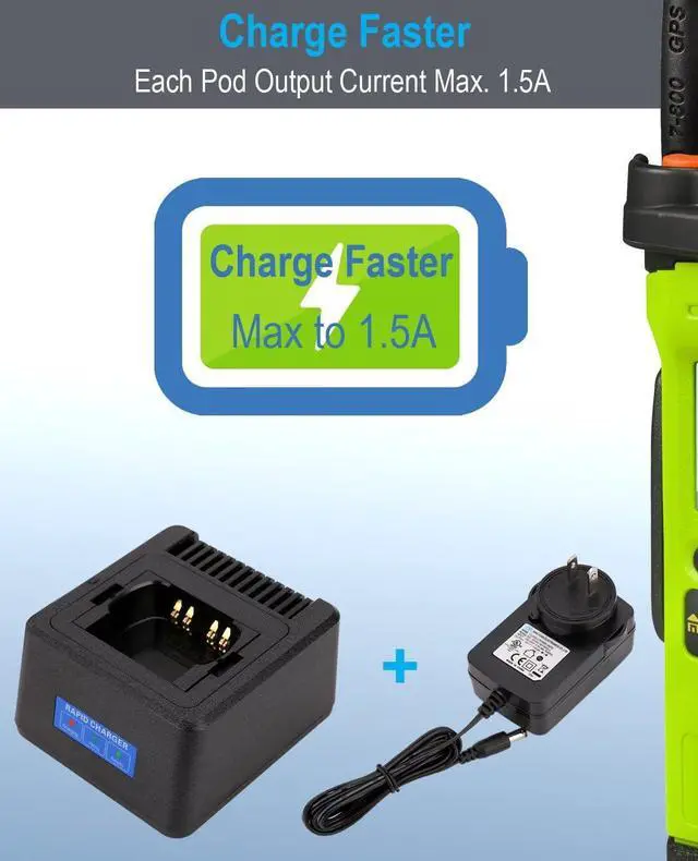 Alt view image 5 of 5 - Commountain Rapid Charger for Motorola Radios APX6000 APX6000XE APX6000LI APX7000 APX7000XE APX8000 APX8000XE APX8000H APX8000HXE (APX 6000 7000 8000), Fast Charge, Temperature Management