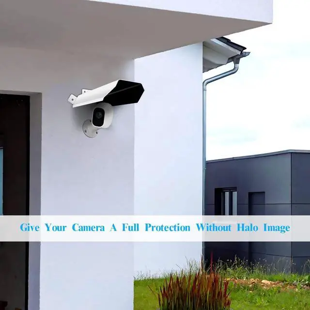Alt view image 3 of 5 - Universal Security Camera Cover - Sun Rain Shield, Waterproof Protective Roof for Outdoor Dome, Bullet Cameras (White Aluminium)
