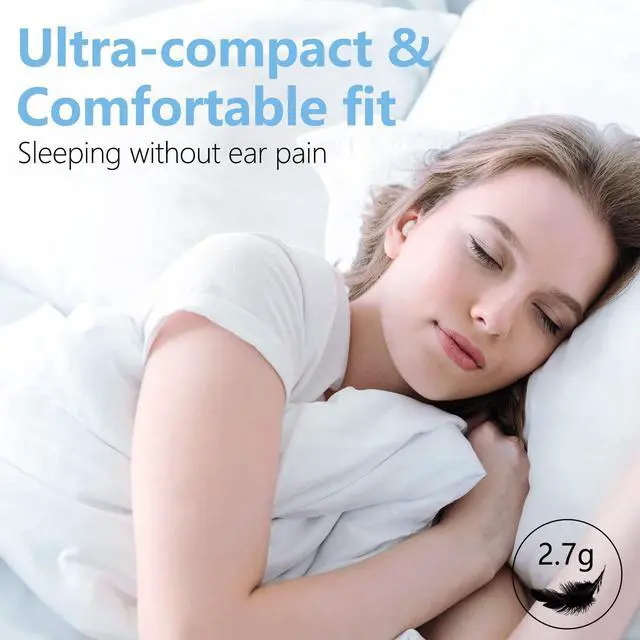 Alt view image 4 of 5 - Vitadigo Wireless Sleep Earbuds, Bluetooth 5.3 with Mic Small Sleep Earphones, Comfortable Noise Blocking Sleeping Headphones Ear Buds for Side Sleepers, Invisible Sleepbuds for Relax Work Sports