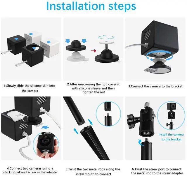 Alt view image 3 of 5 - HOLACA Spike Pole Mount Ground Stake and Weatherproof Silicone Cover for Wyze Cam OG Bundle(WYZE Cam OG + Cam OG Telephoto + Cam OG Stack Kit), Suitable for Stake into Soft Ground