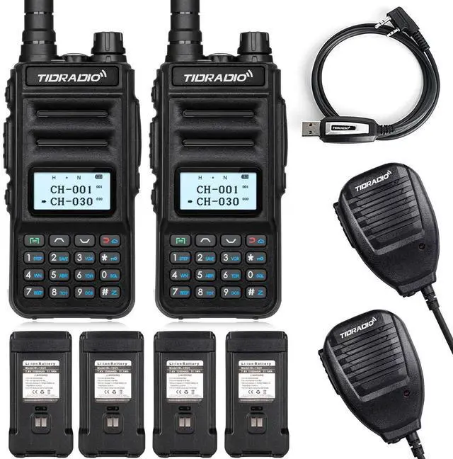 Main image of TIDRADIO TD-H5 GMRS Radio with 4pcs 1500mah Batteries, 5Watt GMRS Handheld Radio for Adults, GMRS Repeater Capable, Two Way Radio with NOAA Weather Receiver & Scan (2 Pack)
