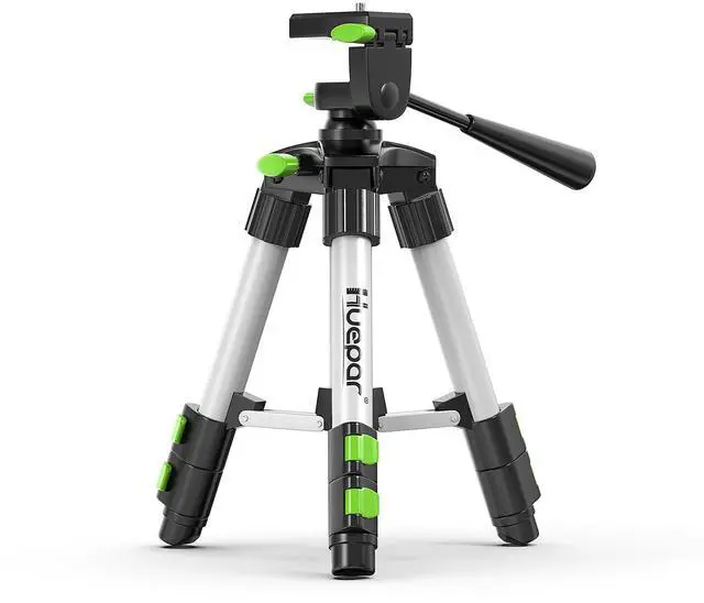 Main image of Huepar TPD05 19.7" Lightweight Aluminum Tripod-Mini Portable Adjustable Tripod for Laser Level and Camera, with 3-Way Flexible Pan Head and Bubble Level, Quick Release Plate with 1/4"-20 Screw Mount