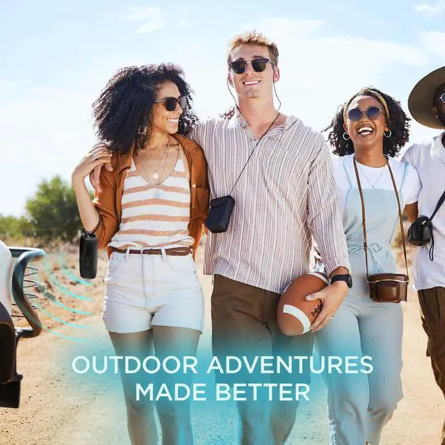 Alt view image 3 of 5 - OontZ Cylinder Portable Bluetooth Speaker 5.0 - IPX7 Waterproof, 14W Enhanced Sound, 20-Hr Battery, 100ft Wireless Range, Deep Bass and Clear Audio, Durable Shower Speaker for Pool or Beach (Black)