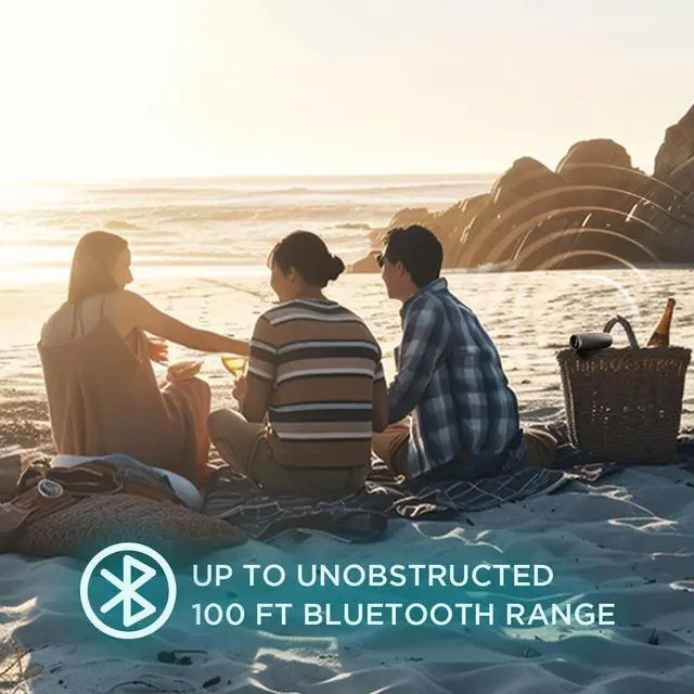 Alt view image 4 of 5 - OontZ Cylinder Portable Bluetooth Speaker 5.0 - IPX7 Waterproof, 14W Enhanced Sound, 20-Hr Battery, 100ft Wireless Range, Deep Bass and Clear Audio, Durable Shower Speaker for Pool or Beach (Black)