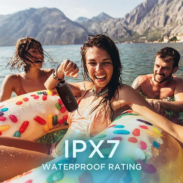 Alt view image 2 of 5 - OontZ Cylinder Portable Bluetooth Speaker 5.0 - IPX7 Waterproof, 14W Enhanced Sound, 20-Hr Battery, 100ft Wireless Range, Deep Bass and Clear Audio, Durable Shower Speaker for Pool or Beach (Black)