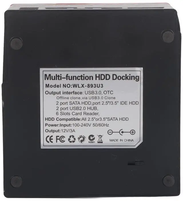 Alt view image 2 of 5 - Sonew 2.5inch 3.5inch Dual-Bay USB3.0 SATA/IDE HDD Docking Station Offline Clone Reader Card Reader for 2.5/3.5 Inch (US)