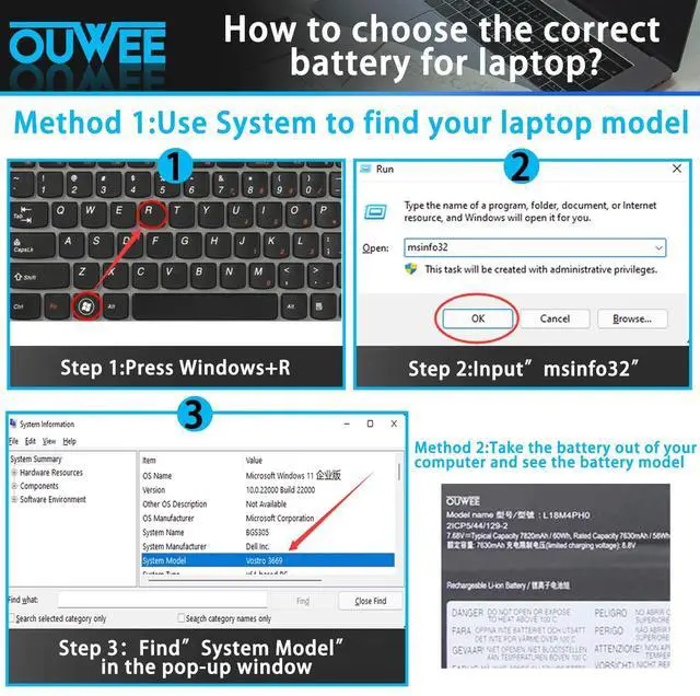 Alt view image 4 of 5 - OUWEE L18M4PH0 Laptop Battery Compatible with Lenovo Ideapad Yoga C940-14IIL Series Notebook 5B10T11585 5B10W67374 L18C4PH0 5B10T11586 5B10W67180 7.68V 60Wh 7820mAh 4-Cell
