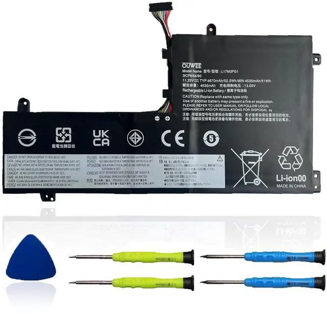 Main image of OUWEE L17M3PG1 Laptop Battery Compatible with Lenovo Legion Y530-15ICH Y7000 2019 1050 Y7000-2019-PG0 Y540-15IRH-PG0 Y7000P Series Notebook L17L3PG1 L17M3PG3 L17C3PG1 11.25V 52.5Wh