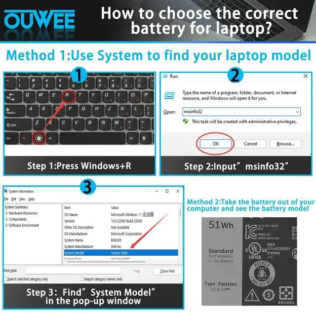 Alt view image 4 of 5 - OUWEE 7WNW1 Laptop Battery Replacement for Dell Latitude 5424 Rugged Extreme, Latitude 5420 Rugged Extreme, Latitude 7424 Rugged Extreme P85G P85G001 P86G P86G001 DMF8C GK3D3 6NNCF DP3KF DMF0C