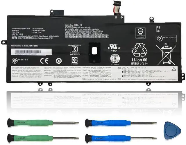 Main image of VANPIR L18M4P72 L18C4P71 L18L4P71 Laptop Battery 15.36V 51Wh Compatible with Lenovo ThinkPad X1 Yoga 4th 5th Gen/X1 Carbon 7th 8th Gen Serie 02DL004 SB10K97642 02DL005 SB10K97643 02DL006 SB10K97644