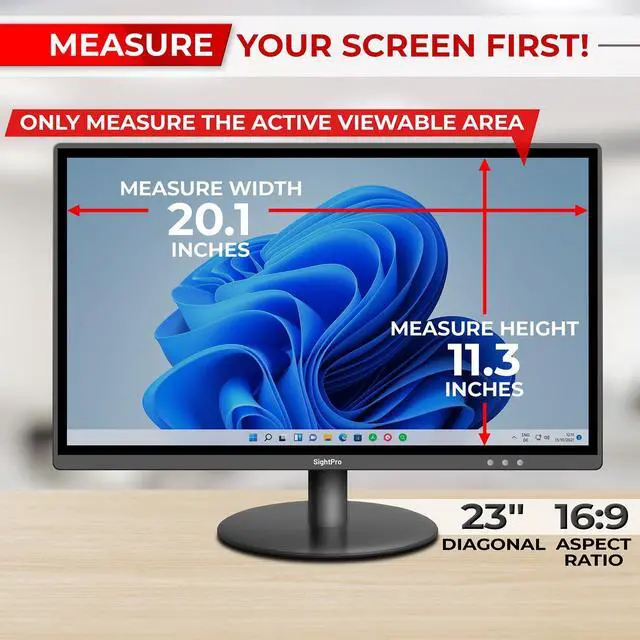 Alt view image 2 of 5 - SightPro 23 Inch 16:9 Computer Privacy Screen Filter for Monitor - Privacy Shield and Anti-Glare Protector