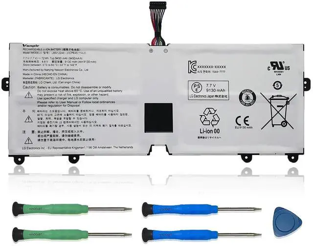 Main image of VANPIR LBS1224E Laptop Battery Compatible with LG Gram 2018 13Z980 14Z980 15Z980 15Z990 Series Notebook 7.7V 72Wh 9450mAh Support 30 Days Return or Exchange and 12 Months Warranty
