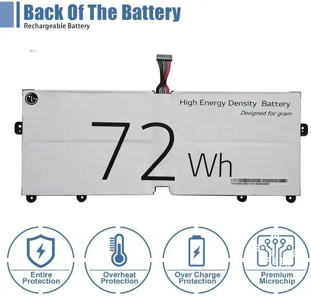 Alt view image 4 of 5 - VANPIR LBS1224E Laptop Battery Compatible with LG Gram 2018 13Z980 14Z980 15Z980 15Z990 Series Notebook 7.7V 72Wh 9450mAh Support 30 Days Return or Exchange and 12 Months Warranty