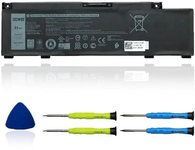 Main image of OUWEE 266J9 Laptop Battery Compatible with Dell Inspiron 5490 Ins 15PR-1545W 1548BR 1645W 1648BR 1742BR 1742W 1748BR G3 3500 3590 G5 5500 5505 Serie 0415CG C9VNH 0PN1VN 0M4GWP MV07R 11.4V 51Wh 4255mAh