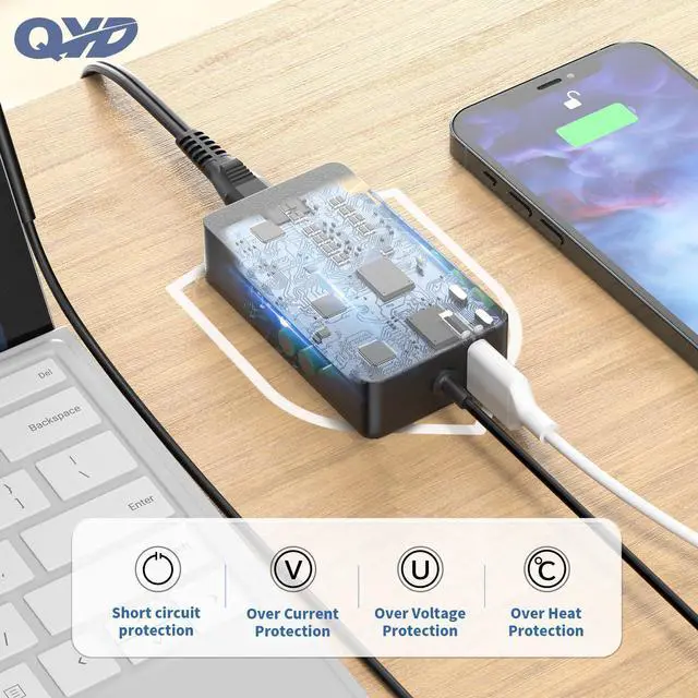Alt view image 4 of 5 - QYD 127W 15V 8A Laptop Charger Compatible with Microsoft Surface Book 3, 2, 1, Surface Pro 9, 8, 7, 7+, 6, 5, 4, 3, X, Surface Go 3, 2, 1, Windows Surface Laptop 5, 4, 3, 2 Studio Go(10FT Power Cord)