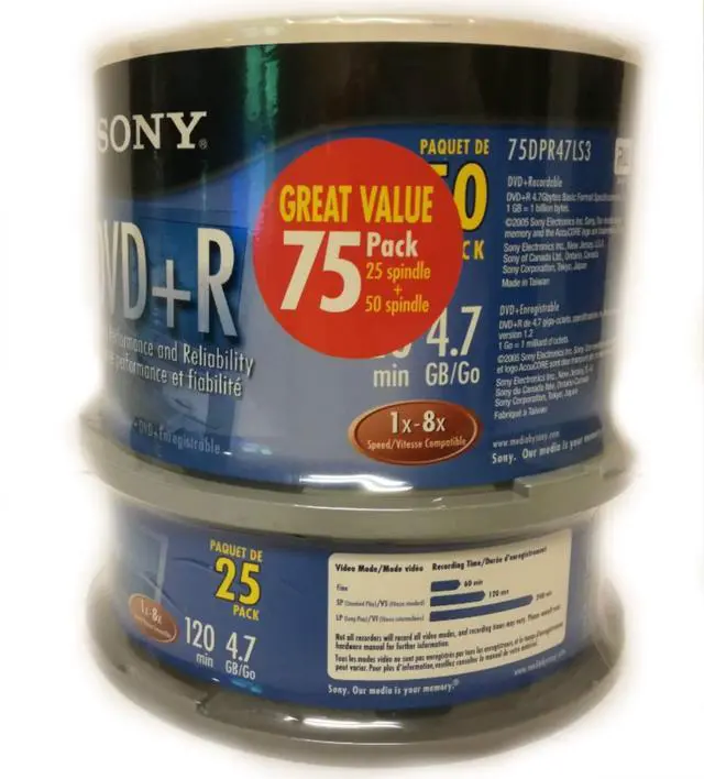 Main image of Sony Corporation - 50DPR47LS4 - Sony 16x DVD+R Media